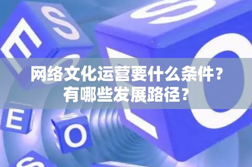 网络文化运营要什么条件？有哪些发展路径？